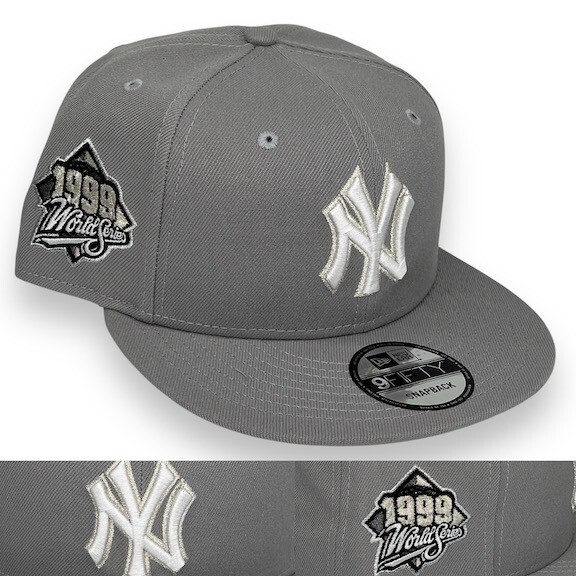 NY Yankees 9FIFTY 99WS Adjustable Snapback New Era Cap - Grey - NWT