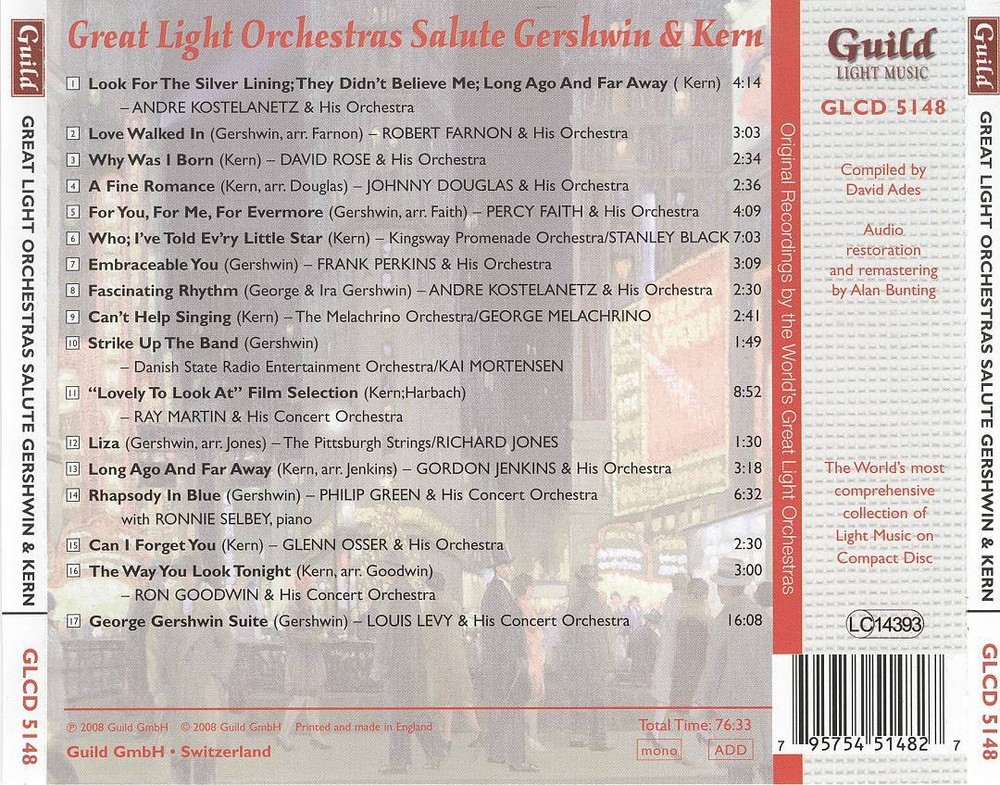 VARIOUS ARTISTS GOLDEN AGE OF LIGHT MUSIC: GREAT LIGHT ORCHESTRAS SALUTE GERSHWI