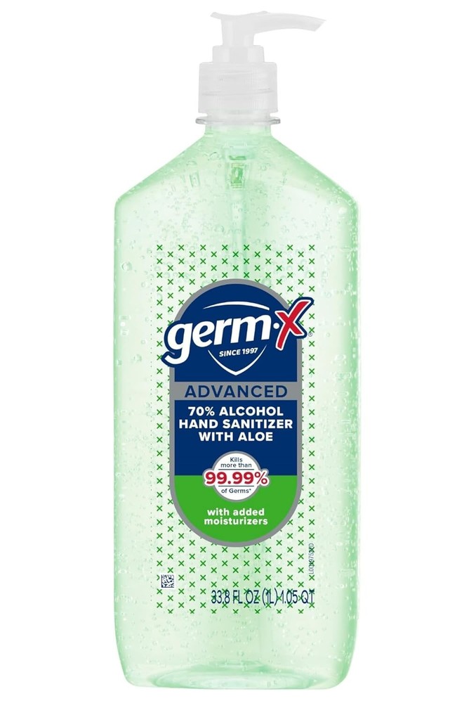 Germ-X Advanced Hand Sanitizer with Aloe, Bottle of Hand Sanitizer, 33.8 fl oz