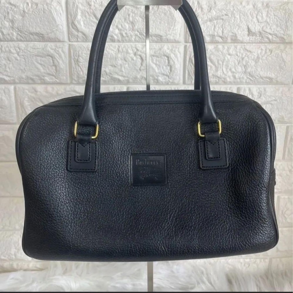 Burberrys Burberry Black Leather Business Bag