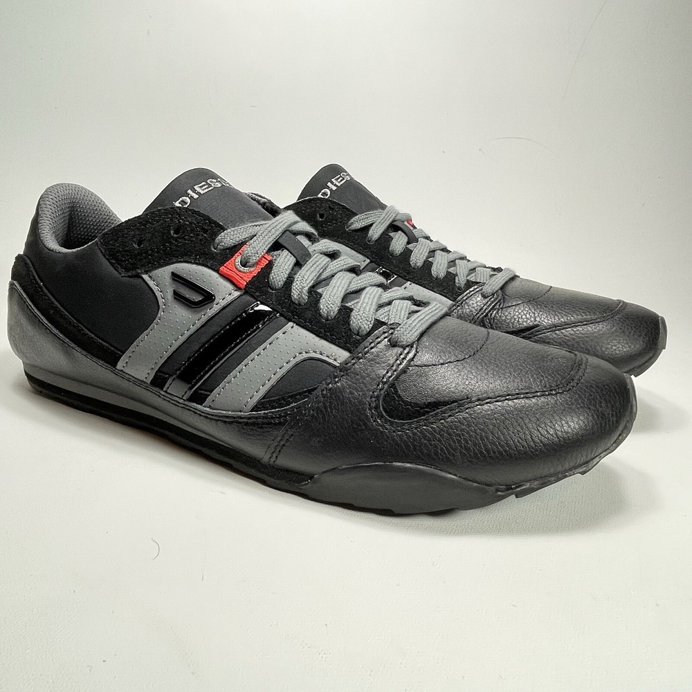 DIESEL Gunner Black Leather Mens Shoes Trainers US Size 10