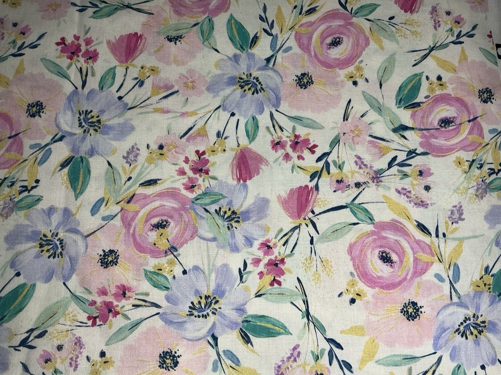 Calico Keepsake Cotton Fabric in Pinks & Blues Floral Print - 7/8 Yard for Joann