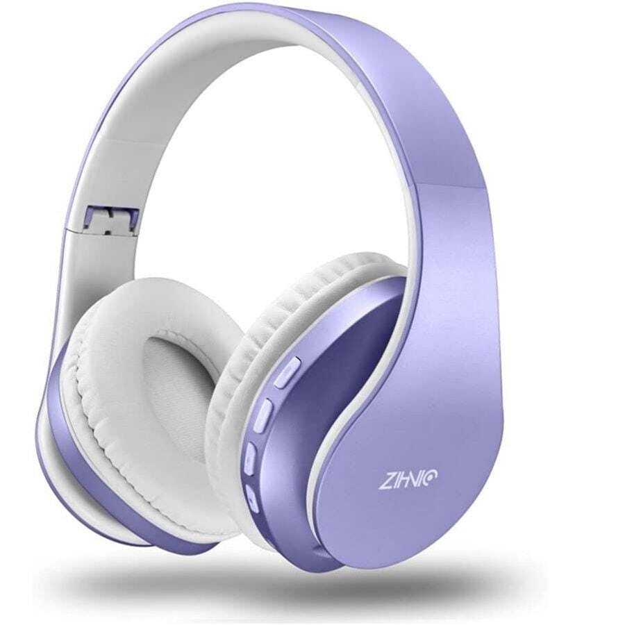 ZIHNIC Foldable Over-Ear Bluetooth Headphones Wireless Wired Stereo Headset with Mic  