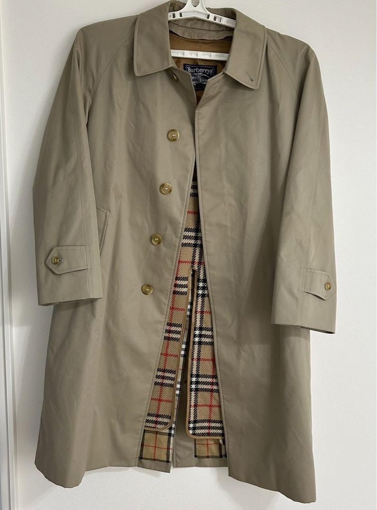 Burberry Long Trench Coat Nova Check Wool