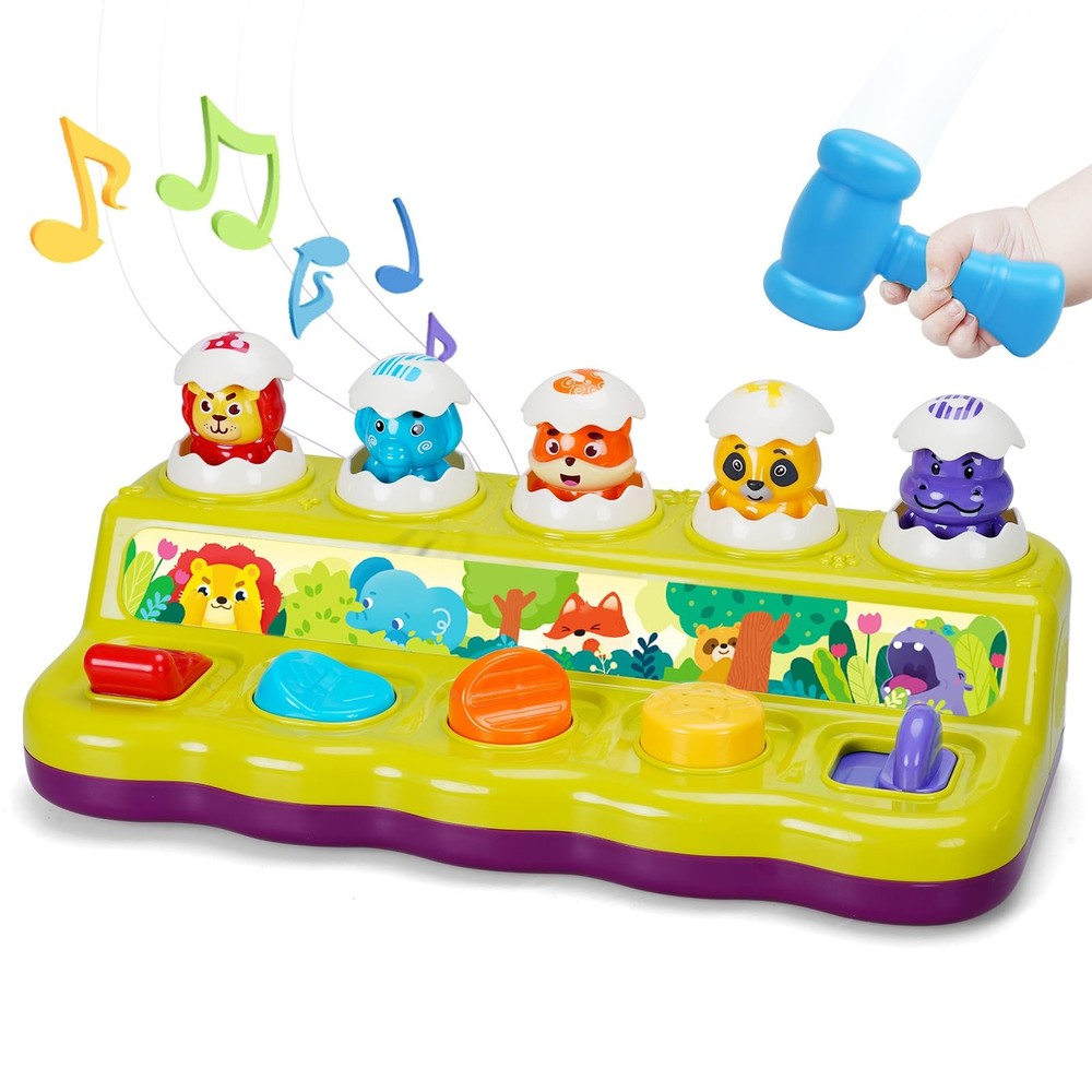 Pop Up Toy with Music and Light, Cause and Effect Toys for 6 9 12 18 Month Ol...