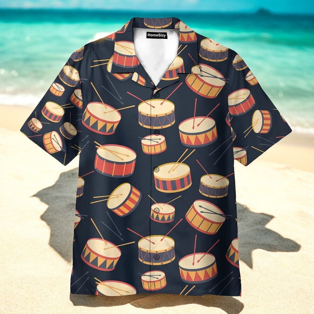 Play it Cool in an Amazing Drums Funny Hawaiian Shirt