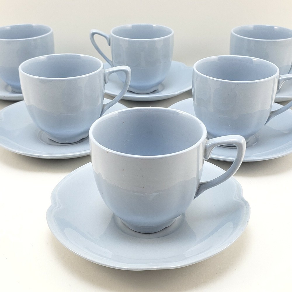 Johnson Brothers Graydawn Blue Demitasse/ Espresso Cups & Saucers 6 Sets / 12pc