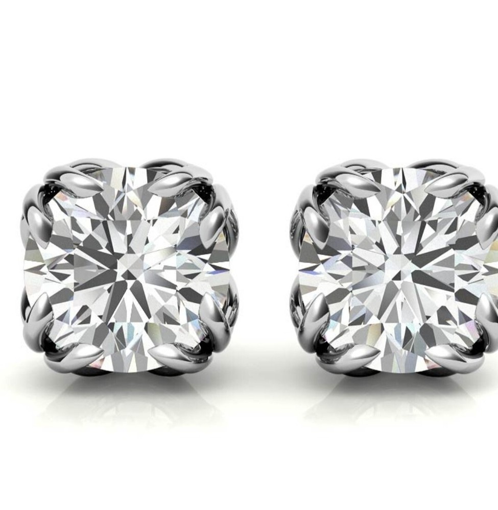VVVS Certified Brilliant Cut Moissanite Stud Earrings for Women
