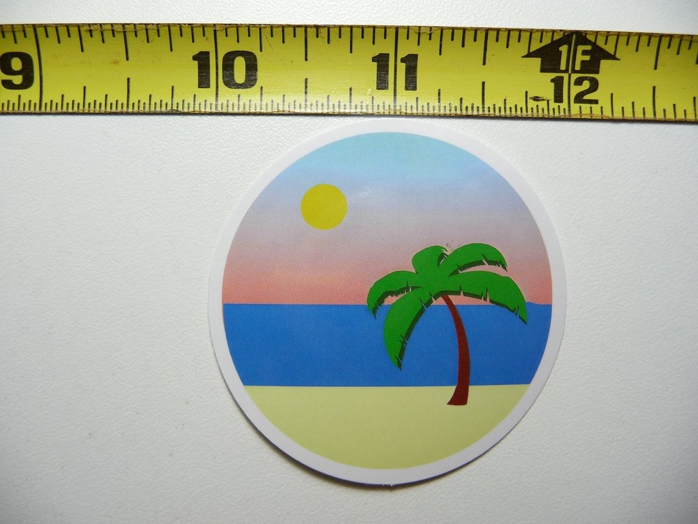 Lone Palm Tropical Beach Vacation Sticker Decal for Travel Lovers