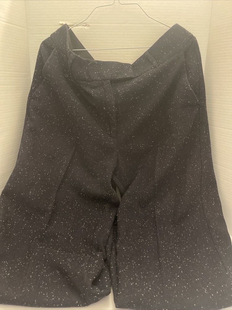 Ann Taylor Loft Womens Black Pants Size 14 with White Spec Design