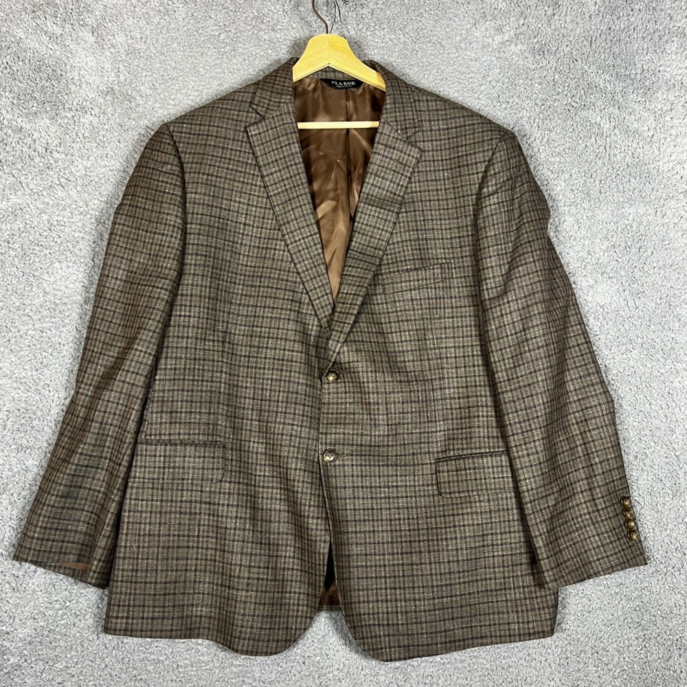 Jos A Bank Sport Coat Mens 50R Chelsea Collection Blazer Jacket Brown Charcoal