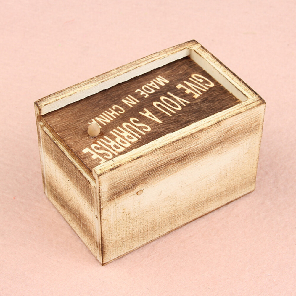 Prankoy Prank Scared Wooden Box Spider Prank Scare Box Practical Joke Toys