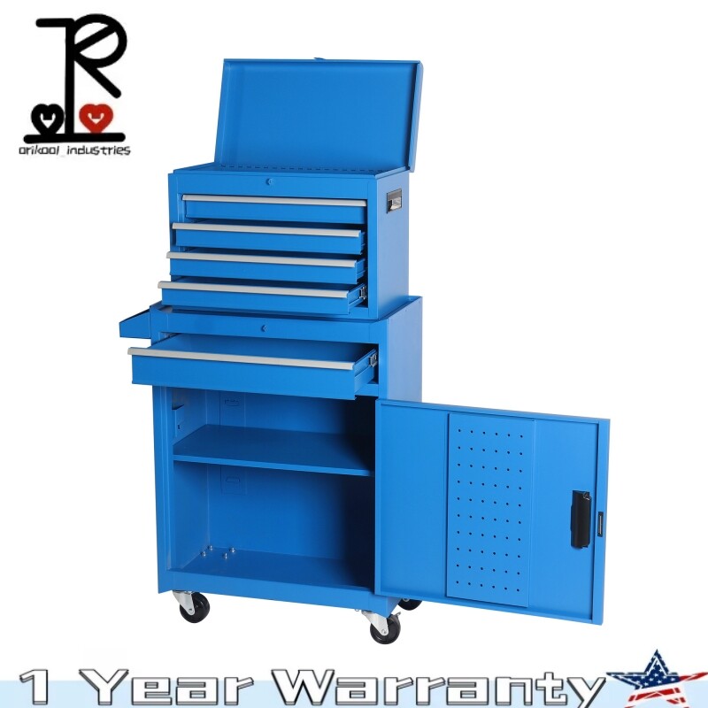 5-Drawer Tool Chest Rolling Tool Storage Cabinet w/ Detachable Top Tool Box