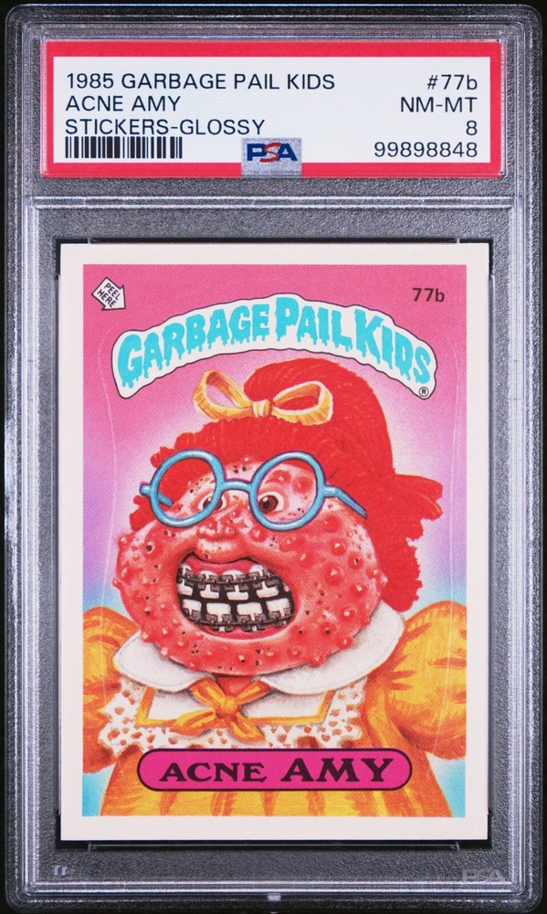 1985 Topps Garbage Pail Kids Series 2 OS2 ACNE AMY 77b GLOSSY PSA 8 NM Mike Bk