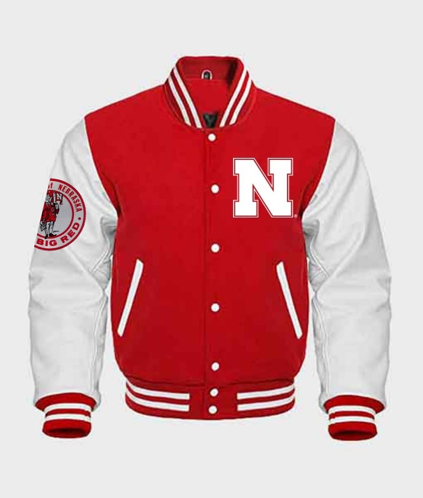 Lettermen Nebraska Varsity Jacket with Wool and Leather sleave