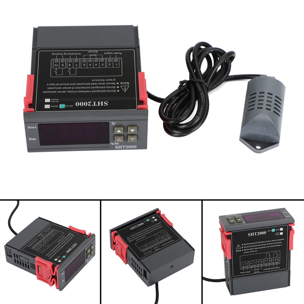 SHT2000 Temperature Humidity Hygrometer Thermostat DC 12V Sensor Controller