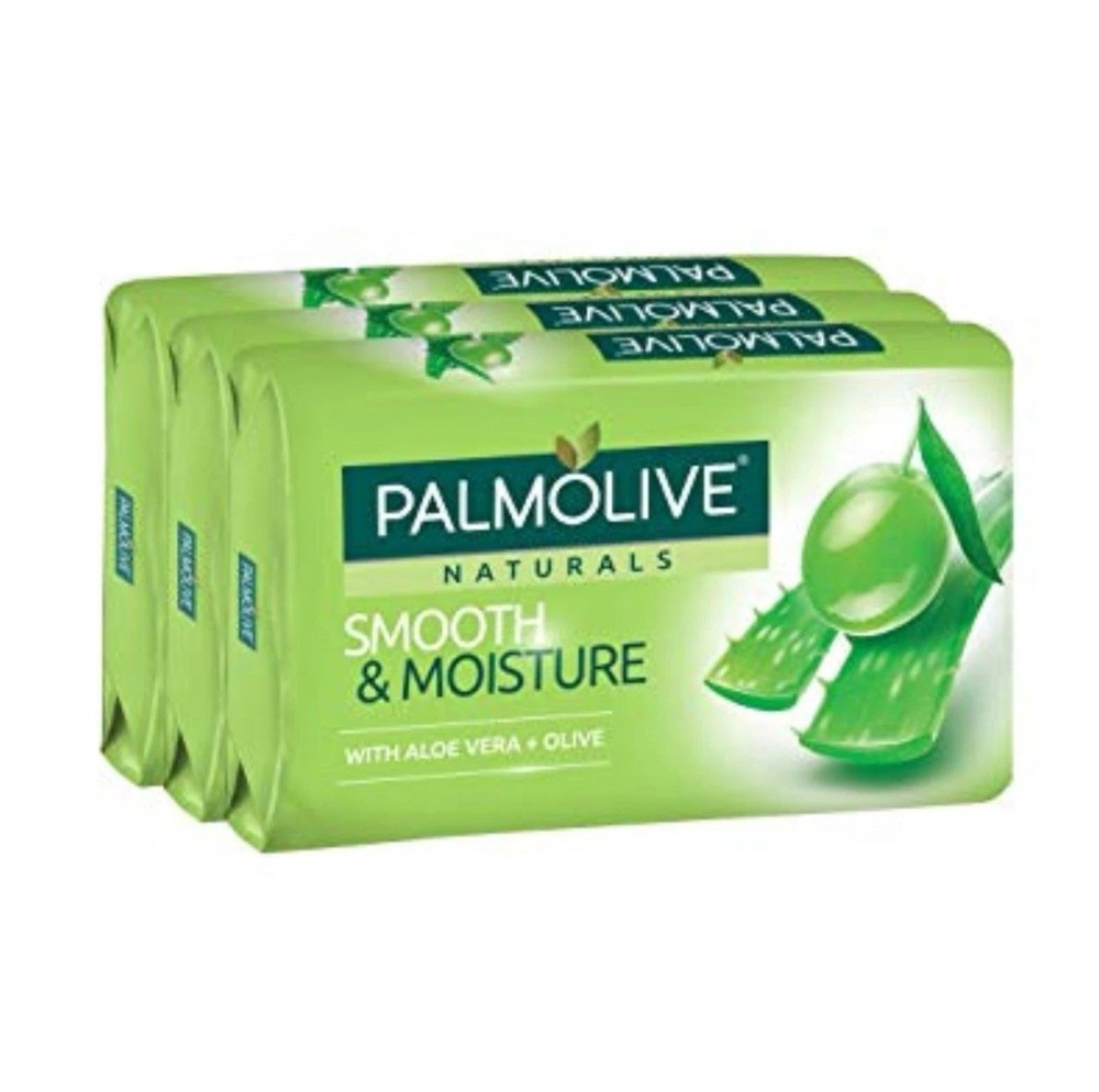 Palmolive Smooth & Moisture Aloe Vera + Olive Hand Soap 3 Bars 80g per bar New