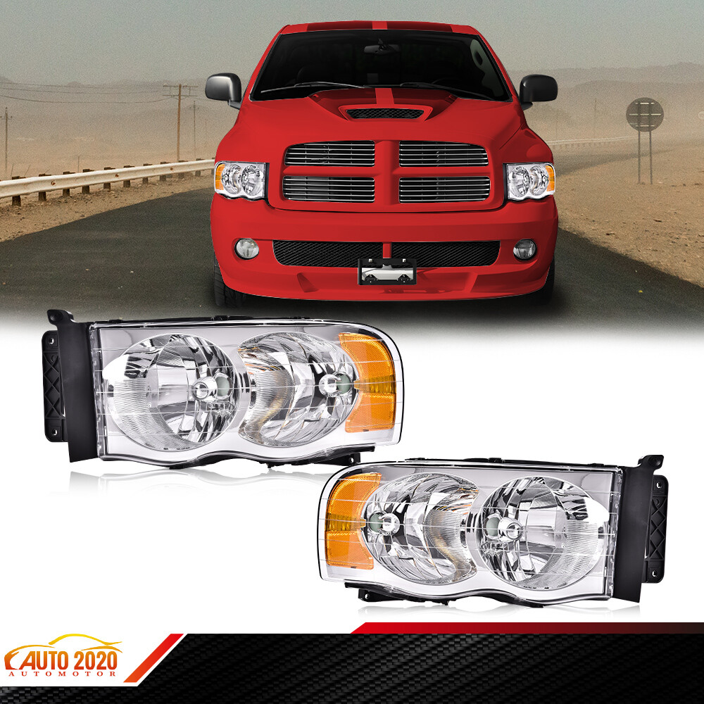 Chrome Housing Amber Corner Headlights Fit For 02-05 Dodge Ram 1500 2500 3500 2x