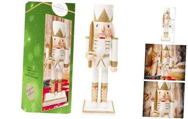Traditional Christmas Nutcracker Wooden Soldier 10 inches Decorations Gold_02