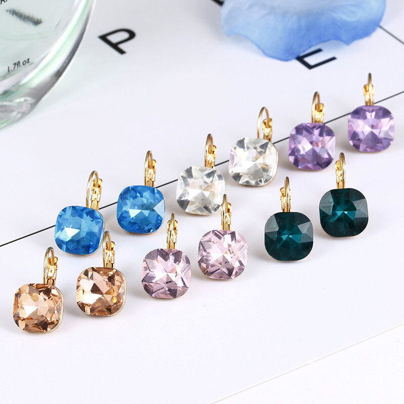 Pendientes para mujer tachuelas bola de cristal corazón cristal pendientes colgantes joyas