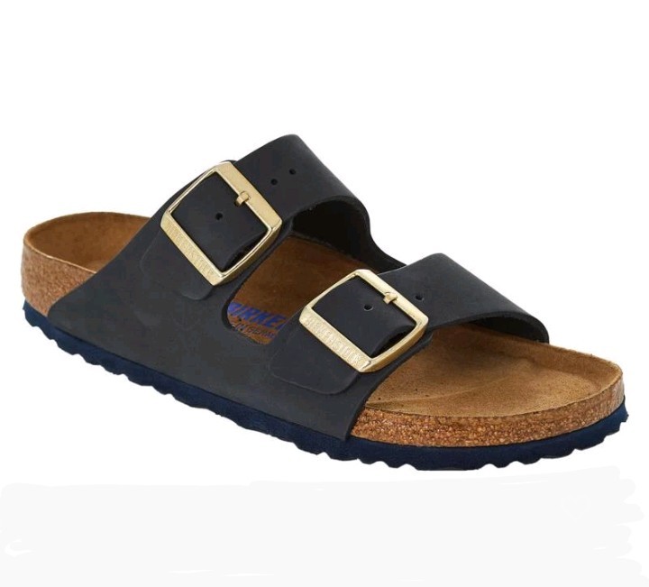 Birkenstock Arizona Sandals, Blue Suede Women's Medium/ Narrow EU 37 / US  6