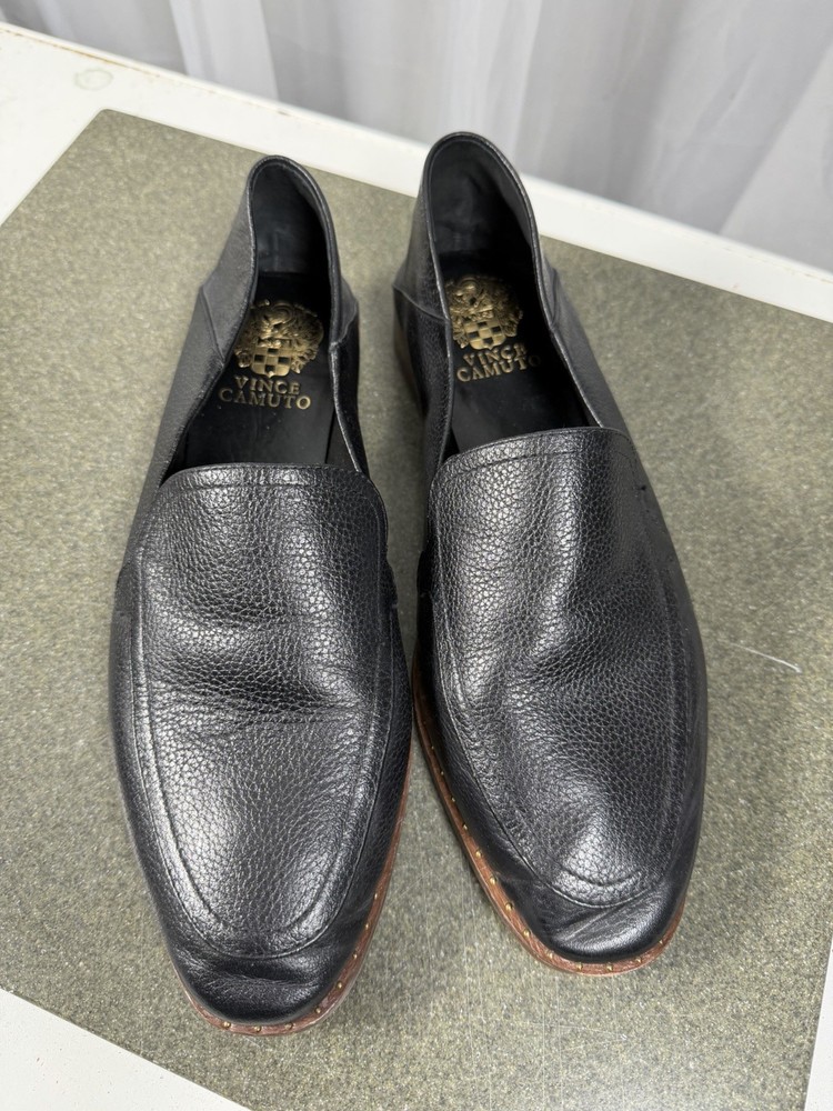 Vince Camuto Cretinian Women’s BlackLeather Slip On Loafers/studded Size 9M
