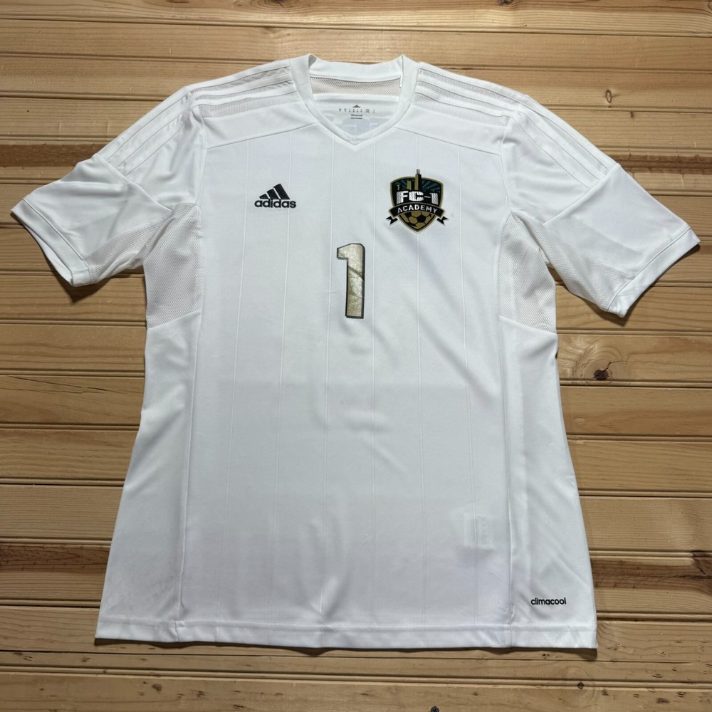 Adidas 2014 Climacool FC-1 Academy Soccer Jersey Shirt #1 Size Medium White
