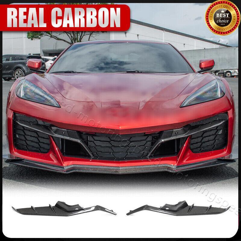 For Chevrolet Corvette C8 Z06 20-25 Real Carbon Front Front Bumper Splitter Vent