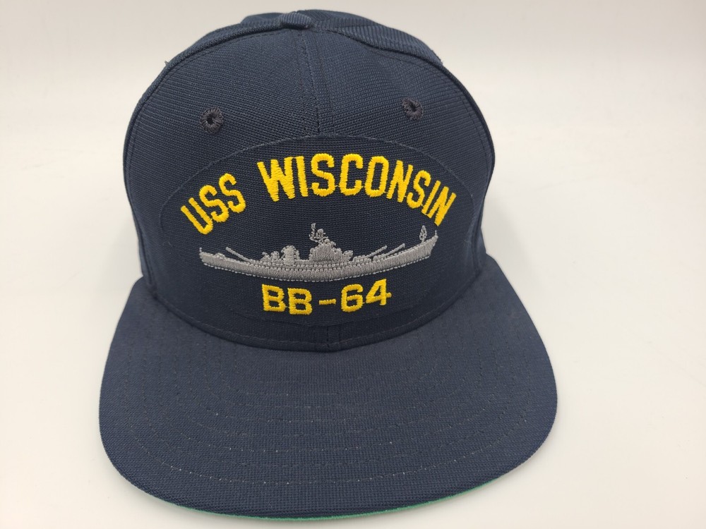 Vintage US Navy USS Wisconsin BB-64 New Era Pro Model Snapback Hat Cap Military