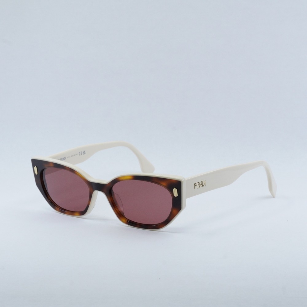 Fendi FE40018I 53S White Havana Pink Sunglasses 54-18-145 Authentic New