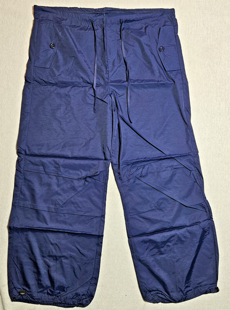 Yahuiul Blue Nylon Cargo Parachute Pants for Women - Size M