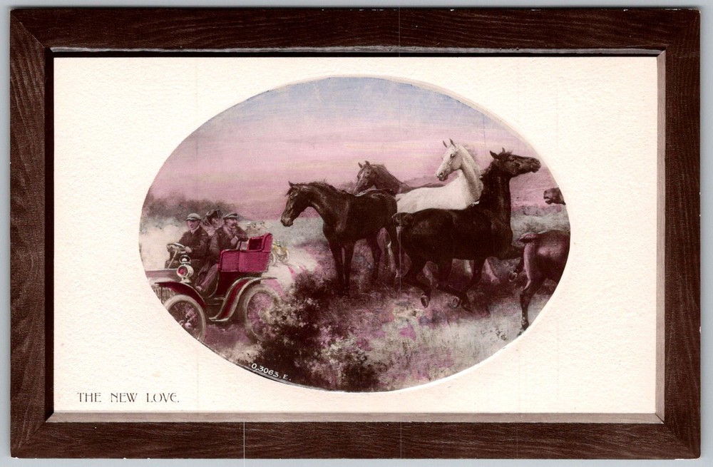 Antique Postcard The New Love Horses 1910s