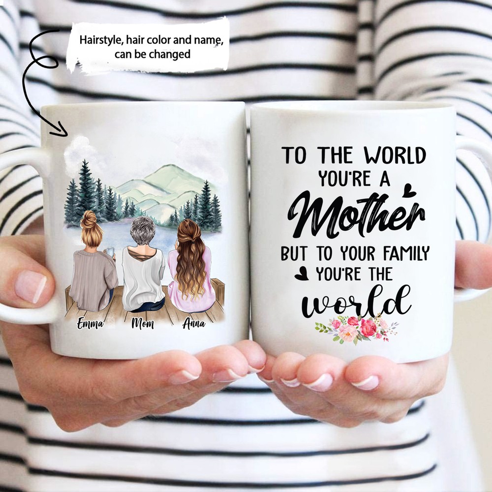 To The World You're A Mother But To Your Family You Are The World Mug