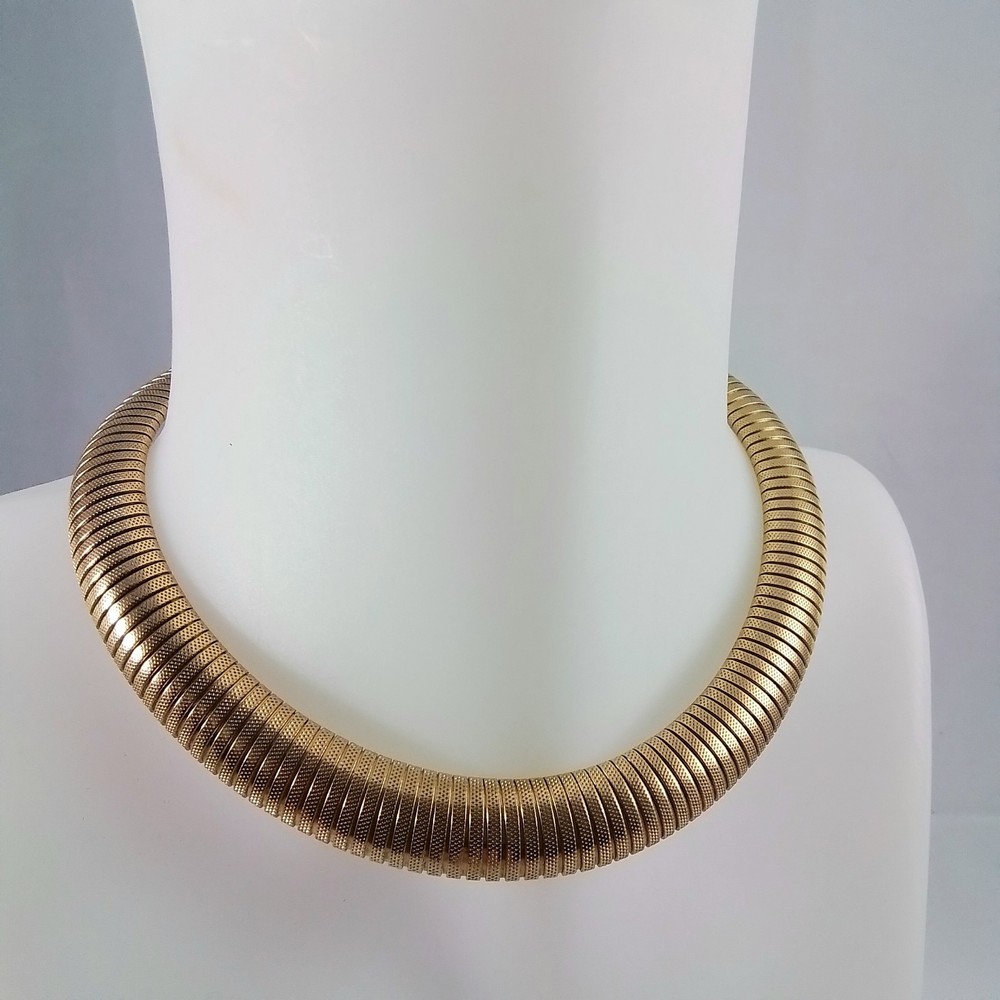 Vintage Sarah Coventry Omega Coil Choker Necklace Costume Jewelry