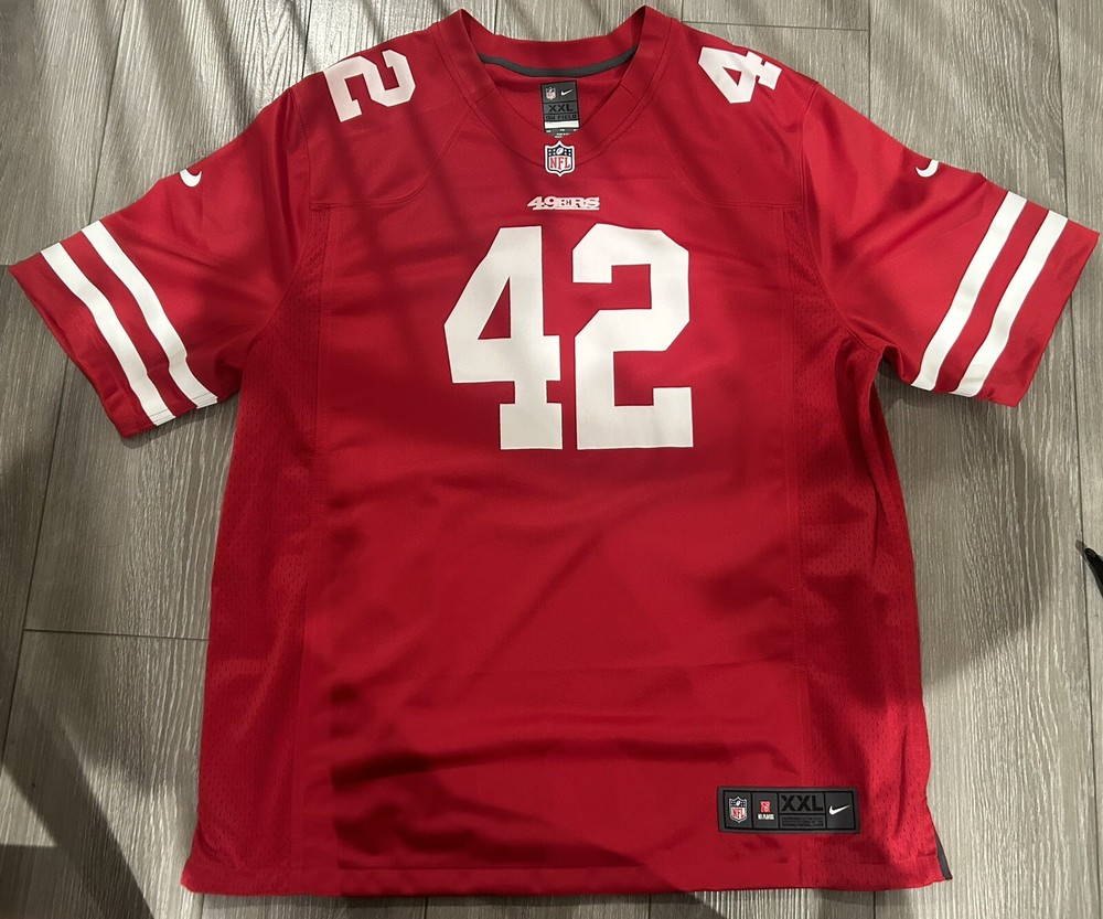 San Francisco 49ers Ronnie Lott Red Nike On Field Jersey XXL