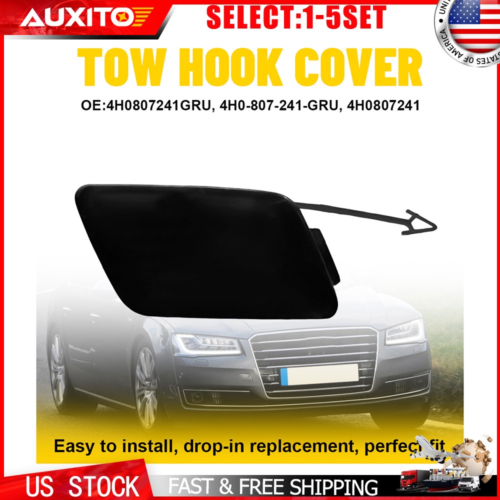 Fit 2011-14 Audi A8 Quattro Front Bumper Tow Hook Cover Plate 4H0807241GRU 1-5X