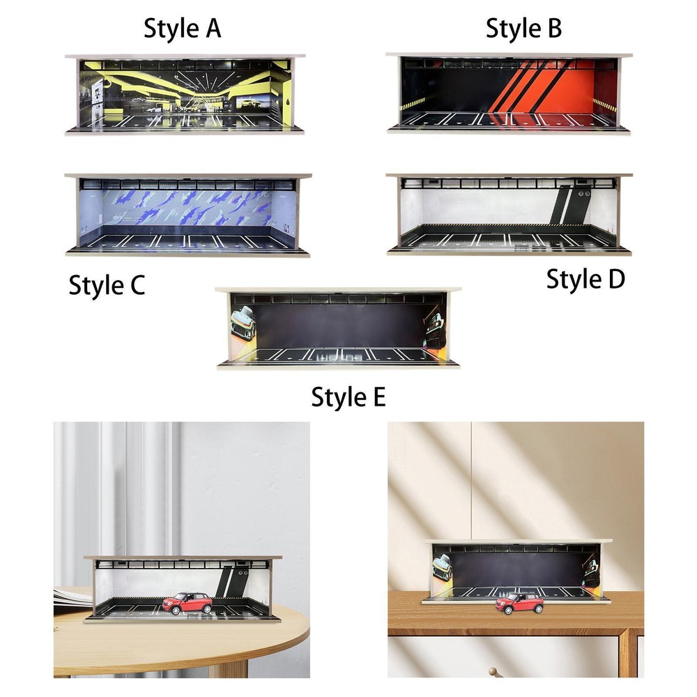 1/64 Model Car Display Case Simulation Parking Lot Vehicle Model Case