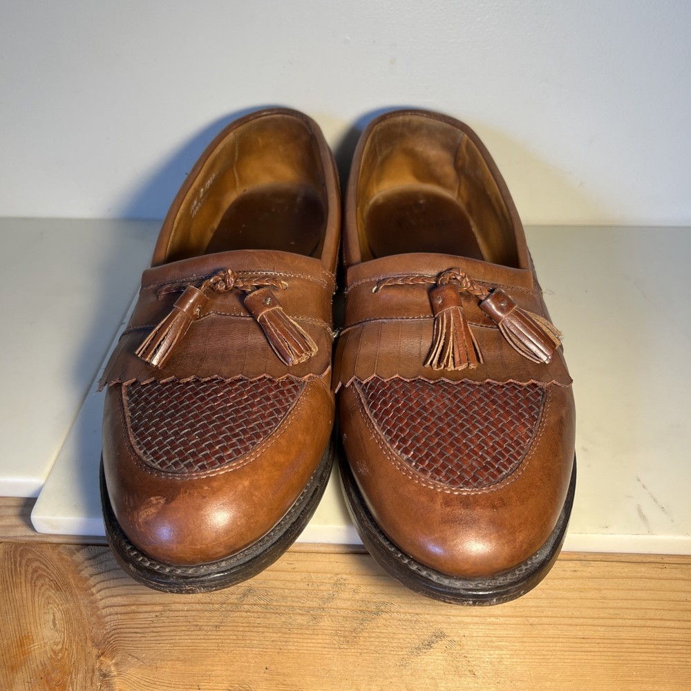 ALLEN EDMONDS Cody Tassel Loafer Shoes Brown Chili Woven 1849 Mens Sz 11.5D USA