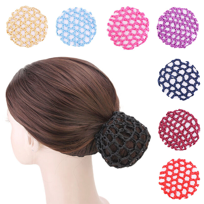 Women's Crochet Bun Cover - Elastic Hair Net for Ballet & Skating