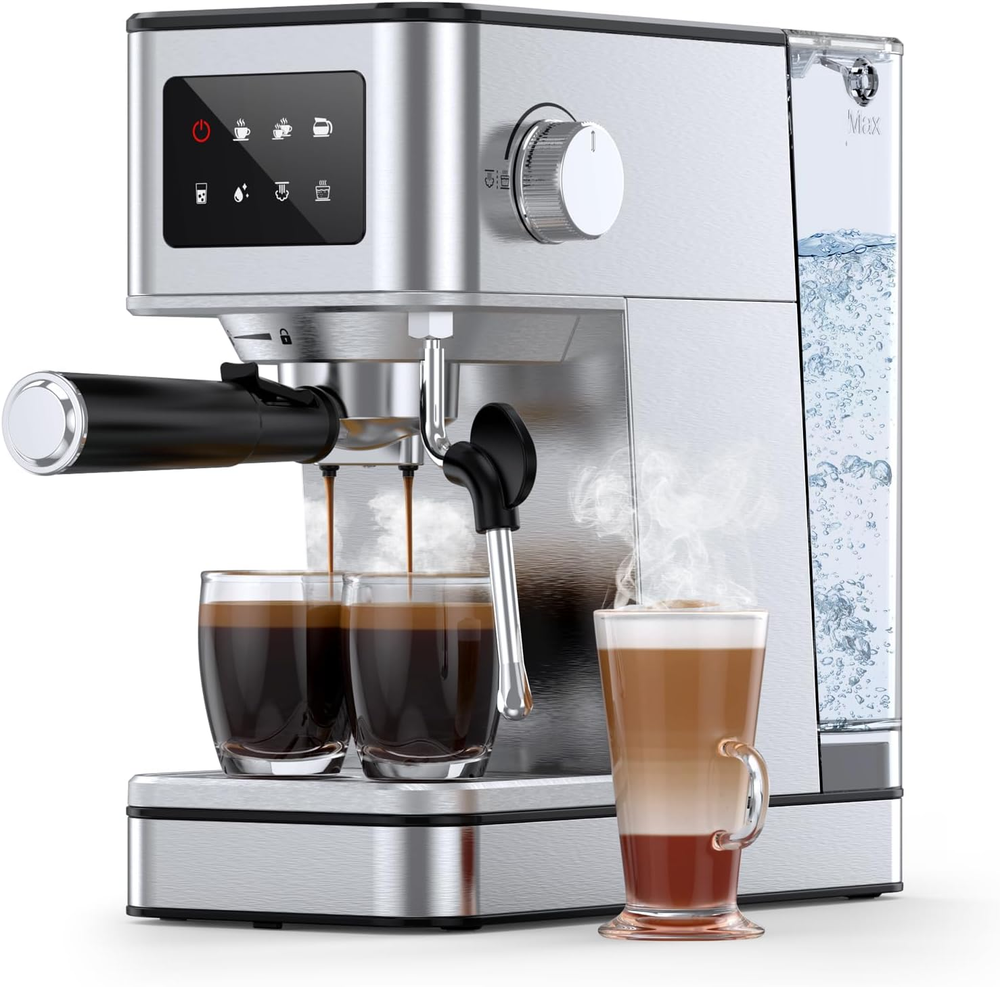20 Bar Stainless Steel Espresso Machine with Touch Screen & Frother