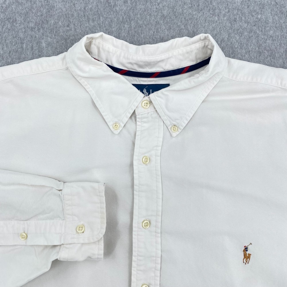 Polo Ralph Lauren Shirt Mens 3XLT Tall Solid White Classic Fit Preppy Rugby Pony