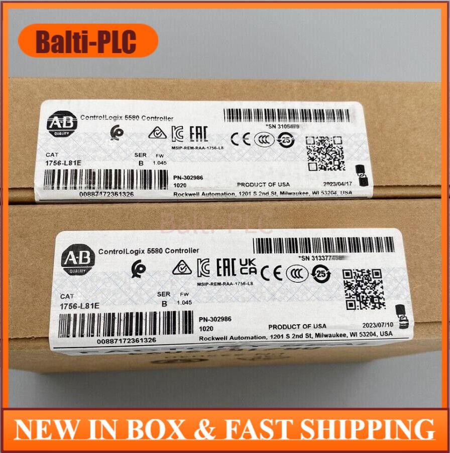 New Factory Sealed AB 1756-L81E / B ControlLogix 5580 Processor 3MB Controller