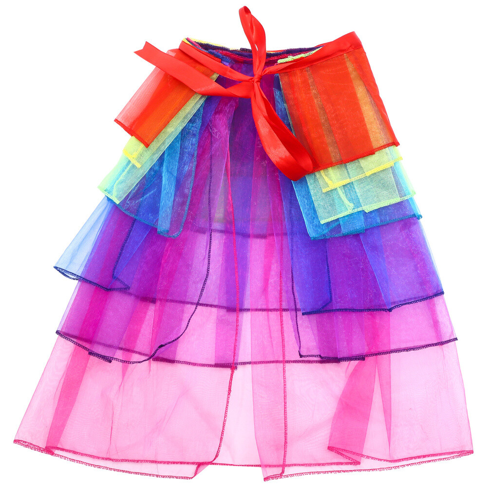 Charming Plus Size Rainbow Bubble Tutu Skirt for Girls Party Wear