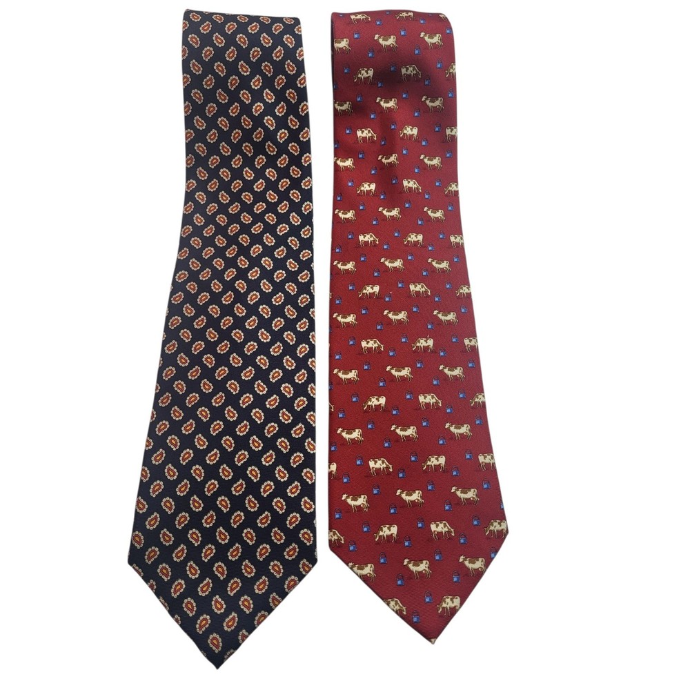 Brooks Brothers Silk Paisley Cow Print Tie for Business Professionals
