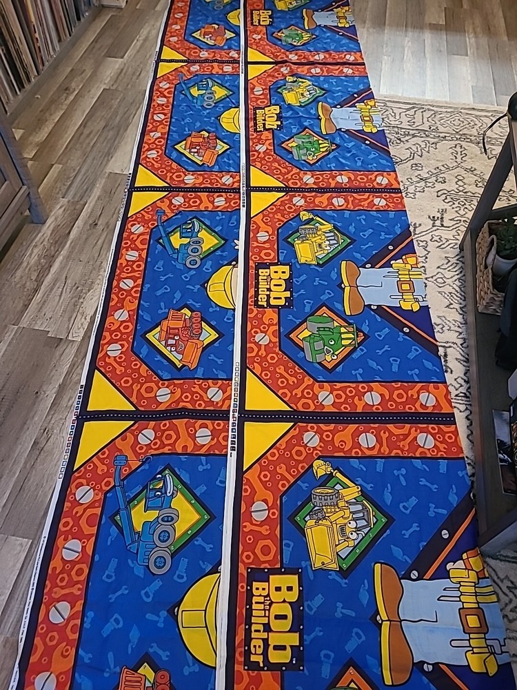 BOB THE BUILDER Aprox. 4 Yards Cotton Print Fabric  Cranston Print Works 2002