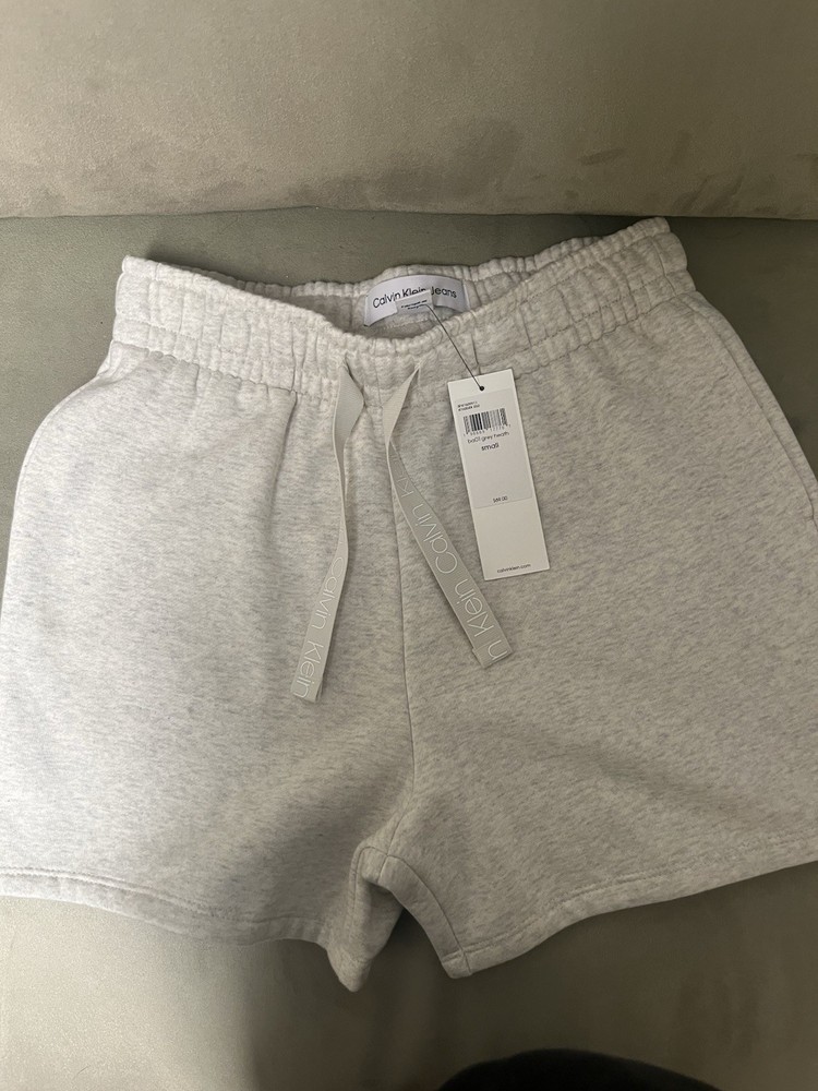 Calvin Klein Jeans Sweat Shorts Gray Women’s Size S Cotton Blend Drawstring