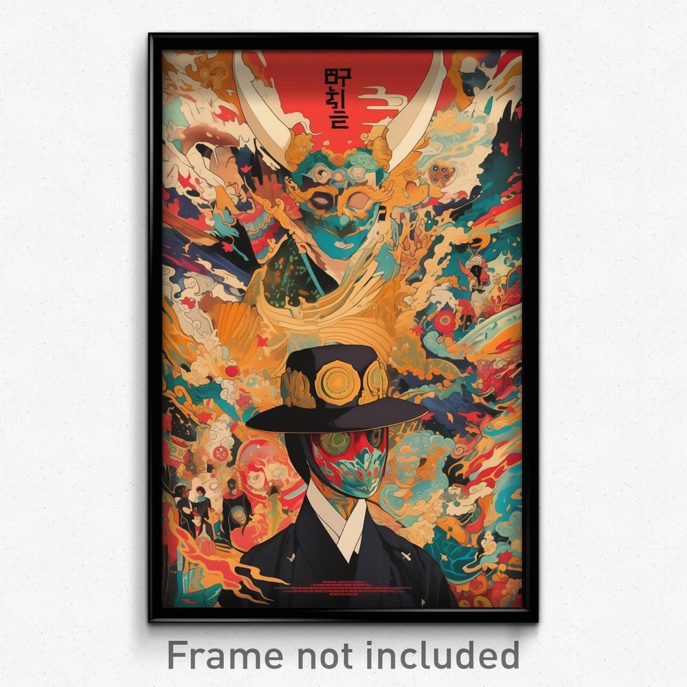 Korean Movie Poster - Novel Pen (Korea Psychedelic Trippy Art Retro Film Print)