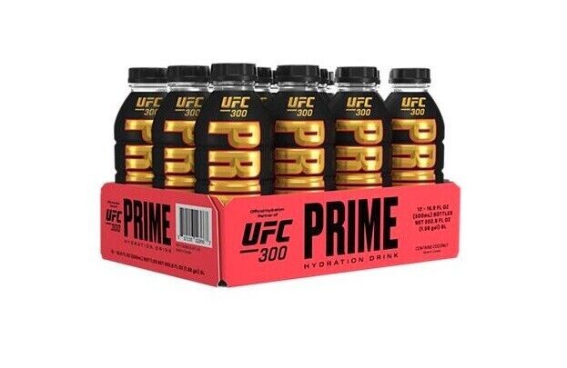 UFC 300 Prime Hydration Case Of 12 - 500ml Sealed Slab - FREE SAME DAY SHIPPING-image