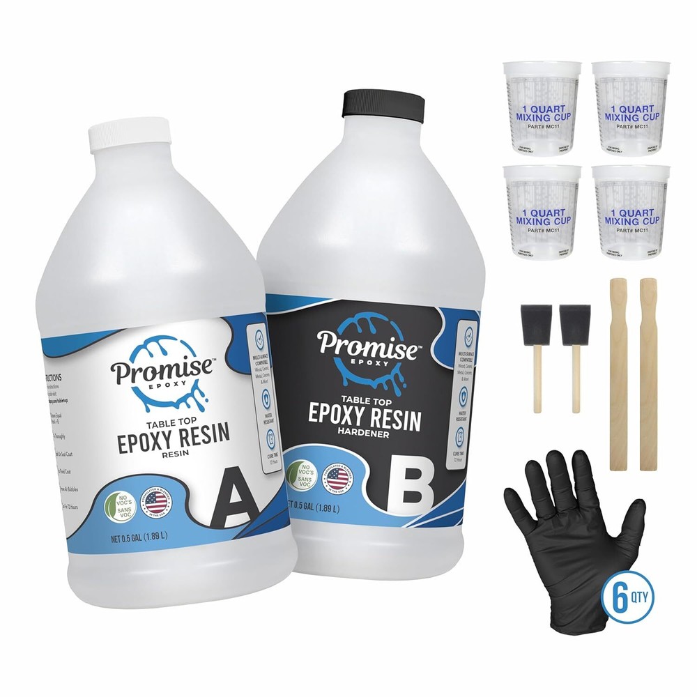 Clear Self-Leveling Food Safe UV Resistant Epoxy Resin Kit for Crafts