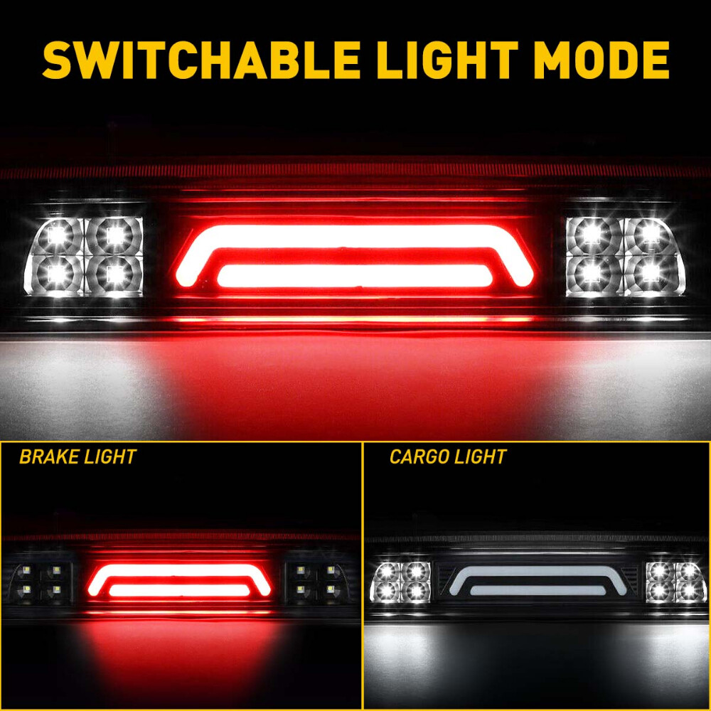 AUXITO Smoke LED Third Brake Cargo Light for 2007-2018 Toyota Tundra